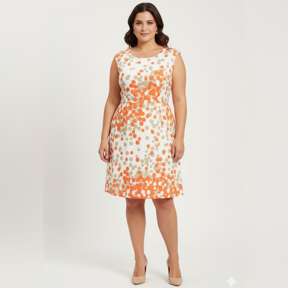 Emma & Michele Women's Sleeveless Polka Dot Bodycon Mini Formal Dress Size 16 🐈